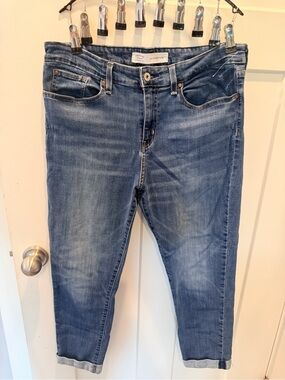Signature Levi Strauss Mid Rise Boyfriend Jeans Size 16 Cuffed